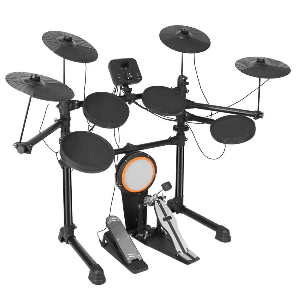 Professional Grade Portable Electric Drum Set 5-Drums 4-Wipe Universal for Adults and Kids Practice Jazz Drum Set
