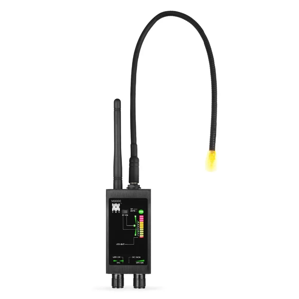 1MHz-12GHz Wireless Cellphone 4G/3G/2G Signal Detectors RF Bug Detector Auto Search Alarm+GPS Tracker Finder with Magnet Light
