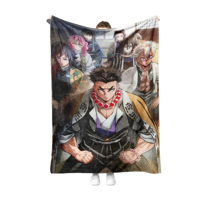 Demon Slayer Kamado Tanjirou Perifere Agatsuma Zenitsu Deken Print Creatieve Cartoon Warmte Verdikte Hot Selling Festival