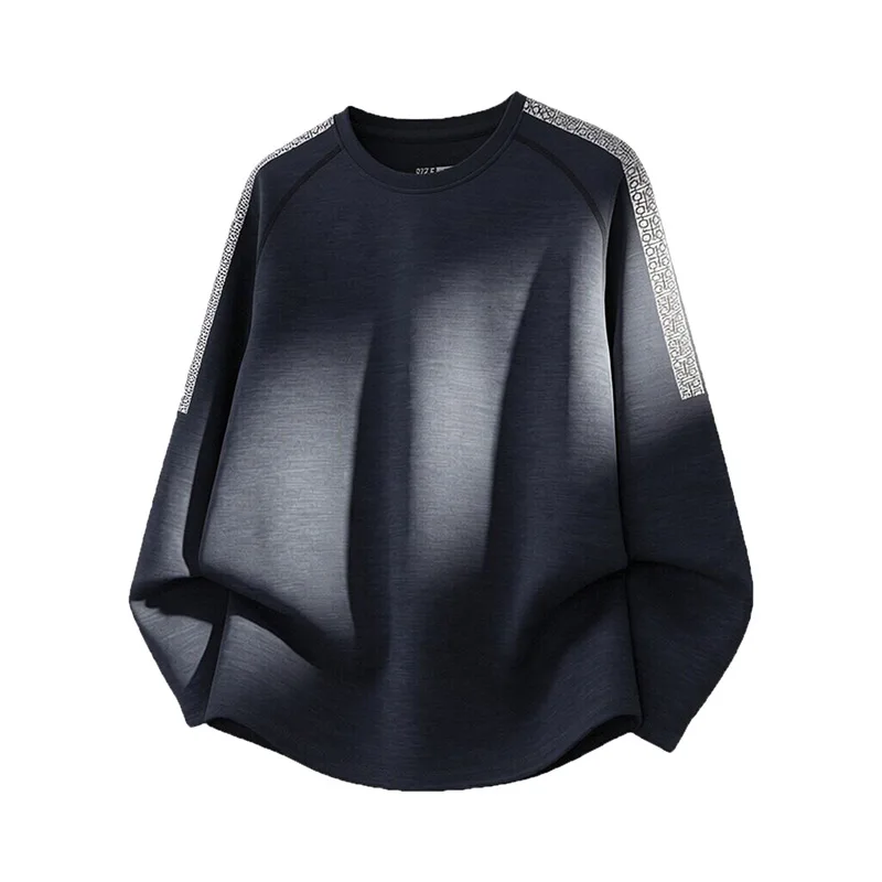 

Men's Spring Long-Sleeve Ice Silk T-Shirt Breathable Fitness Running Sports round Neck Quick-Drying Stretchy Business Attire