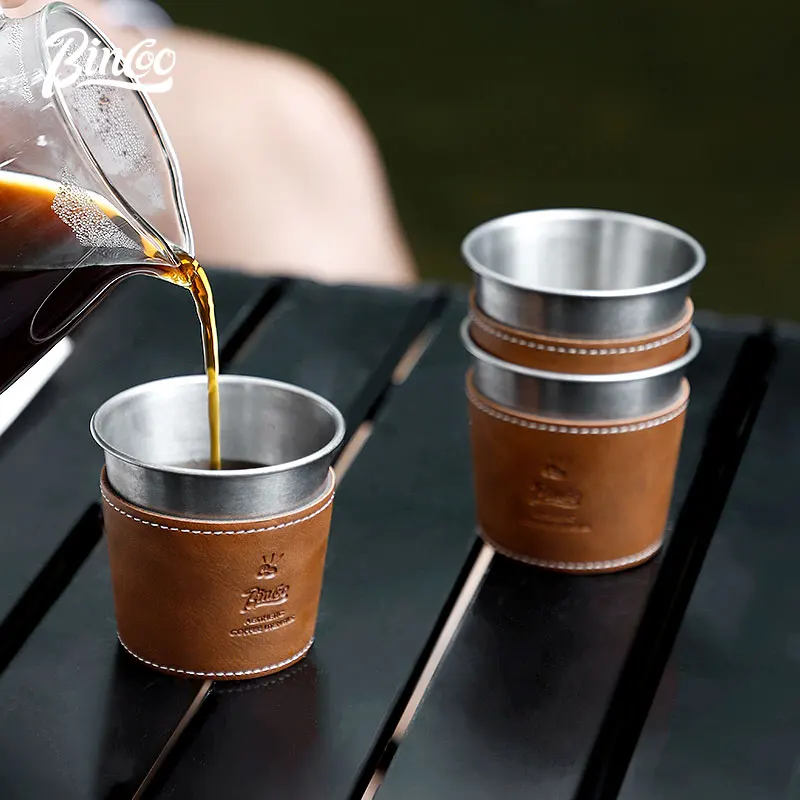 Bincoo 185ML coffee cup 304 stainless steel thickened tea milk beer Home espresso Accessories Barista tools Retro style