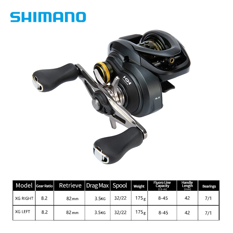 Original 2021 New SHIMANO CURADO BFS XG Left / Right Hand 8.2:1 Gear Ratio Saltwater Baitcasting Reel