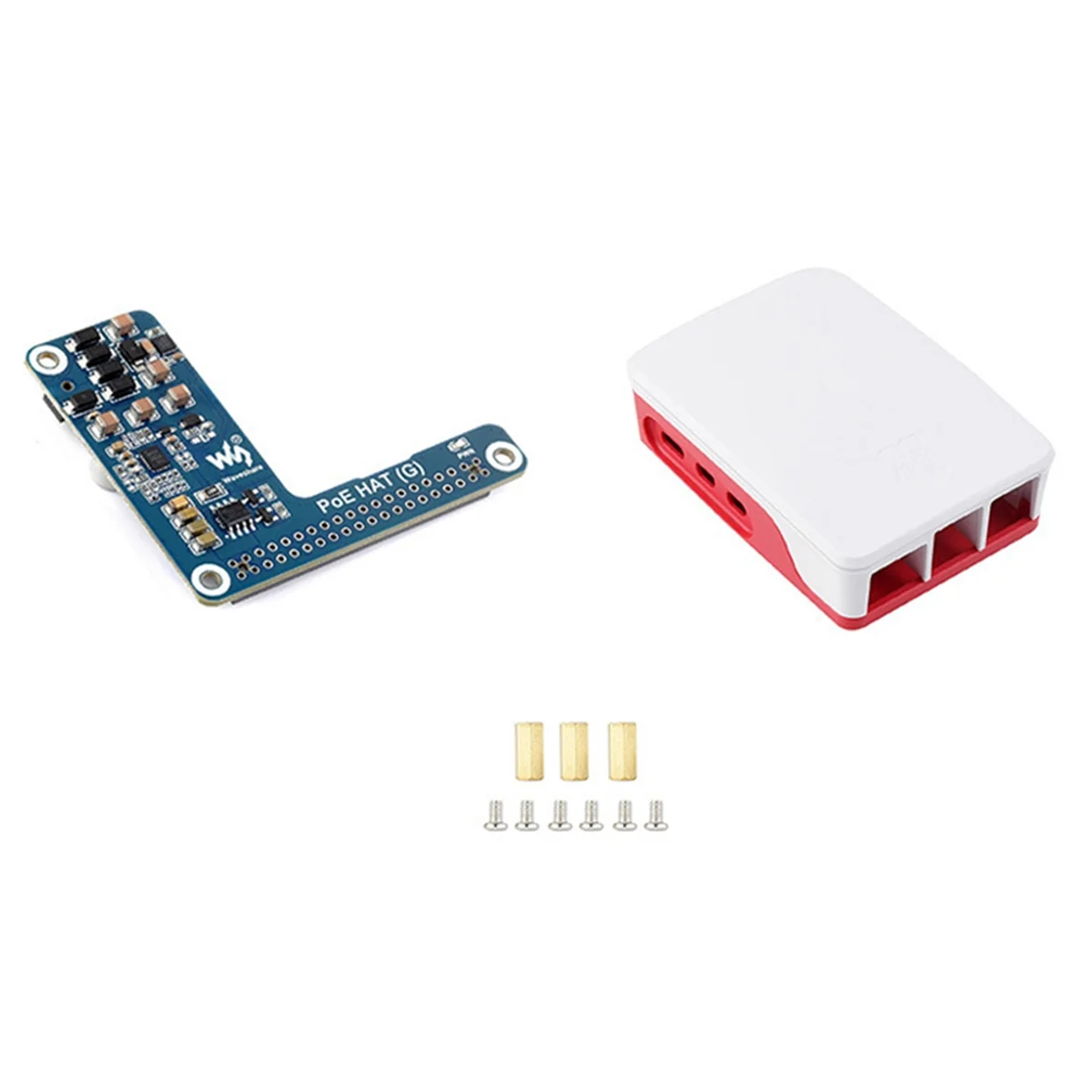 for 5 POE Expansion Board with Case Built-in Fan Supports 802.3af/At Network Standard POE HAT