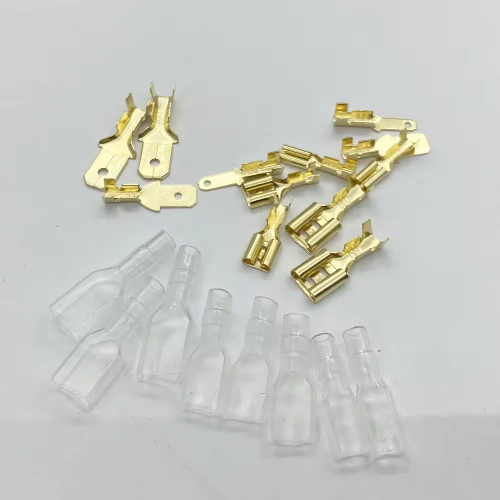 135pcs Gold Insulated Male Female Electrical Wire Wrap Connector Assorted Kit 2.8/4.8/6.3mm Sleeve Spade Crimp Terminals Set