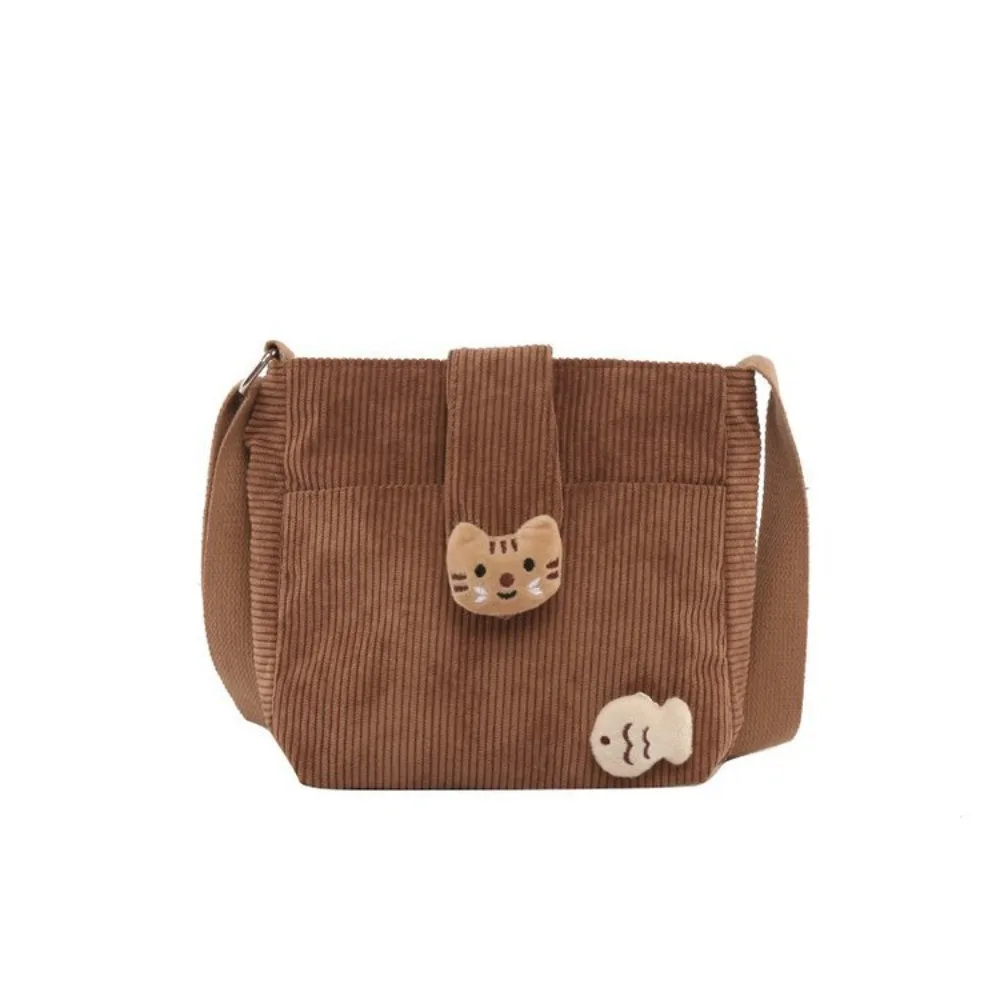 

Simple Large Capacity Corduroy Crossbody Bag Autumn Winter Handbag Mini Corduroy Bag Casual Retro Velvet Shoulder Bag Travel