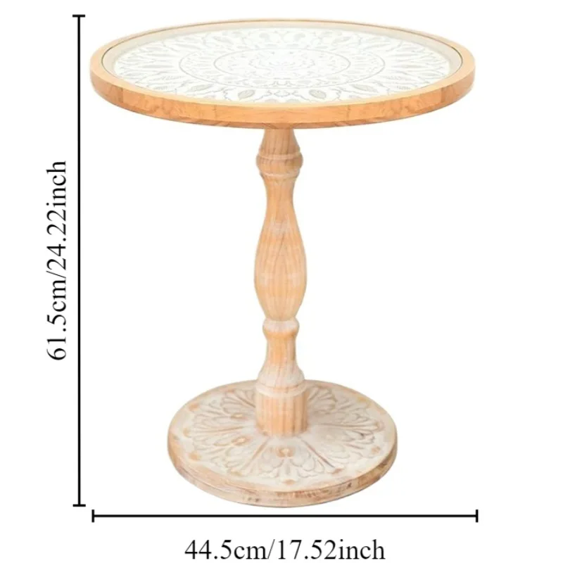 Vintage Wooden Coffee Tables Small Circular Side Tables Aesthetic Tea Table Luxury Center Table Living Room Decorations for Home