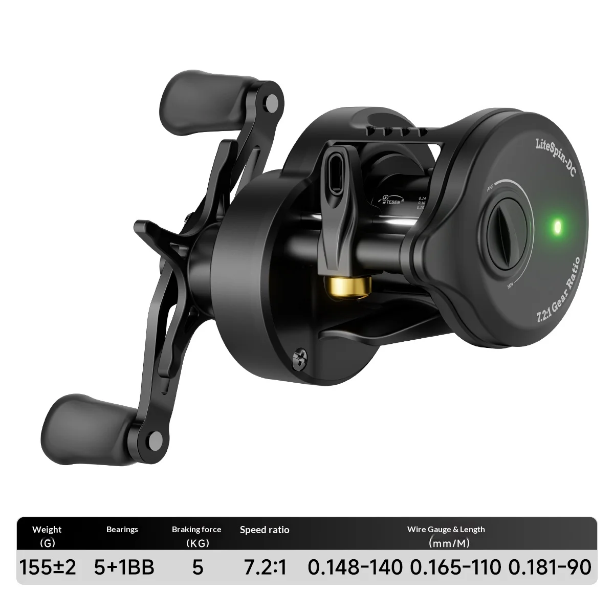 最終価格‼️TEBEN LiteSpin DC 左 TEBEN LiteSpin-DC SDC Smart Fishing Reel:7.2:1 Gear, SDC