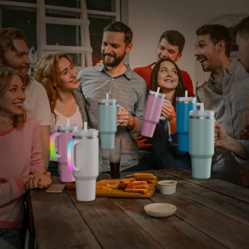 Suitable for Stanley water cup with colorful handles, featuring creative and interesting multi-colored handles