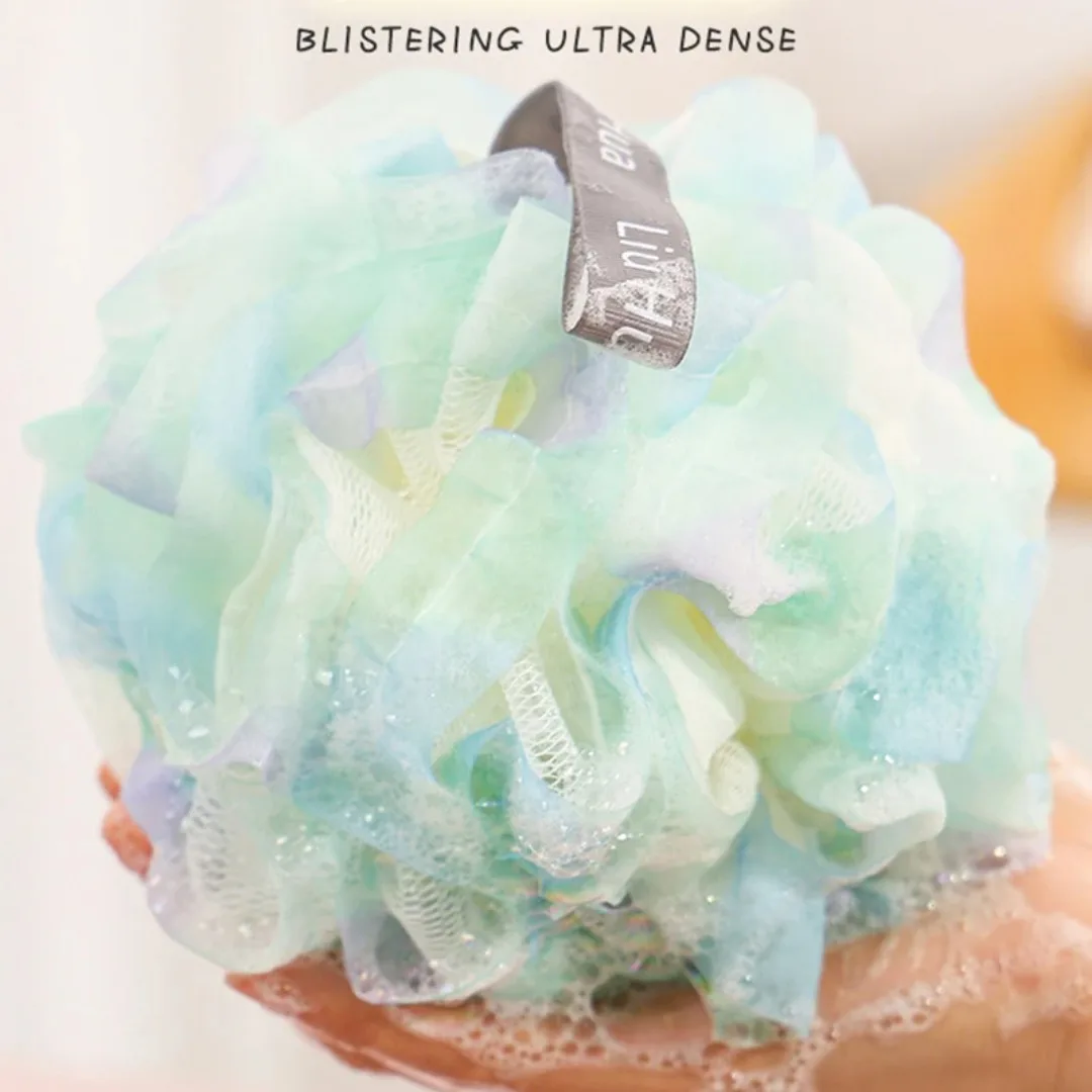 1pc Colourful Soft Bathing Flower Foaming Sponge Bubble Wisp for Body Exfoliating Shower Flower Mesh Ball Body Wash Skin Cleaner