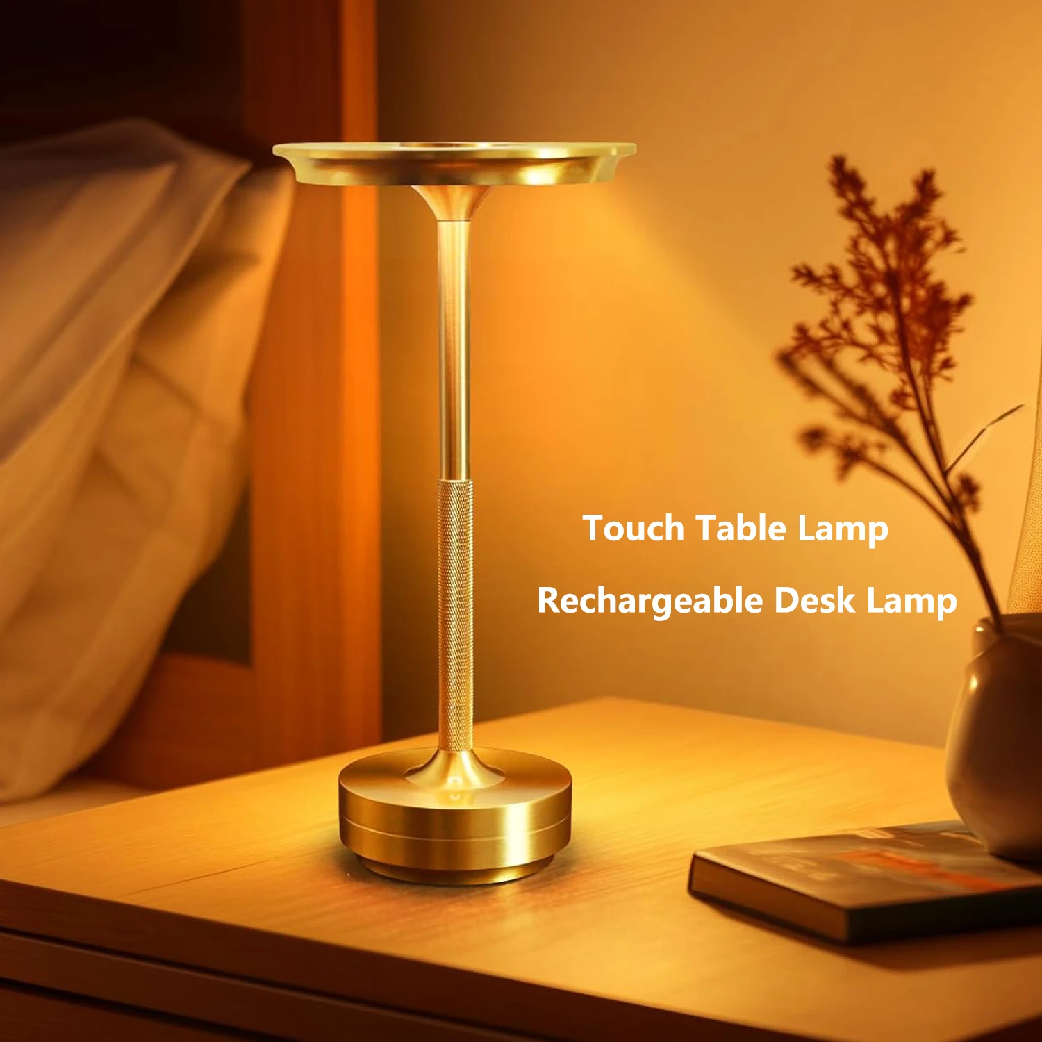 Wierless Simple Charging LED Desk Lamp restaurant Bar Table Lamp Dimming Atmosphere Retro Portable Charging Touch USB Read Lamp