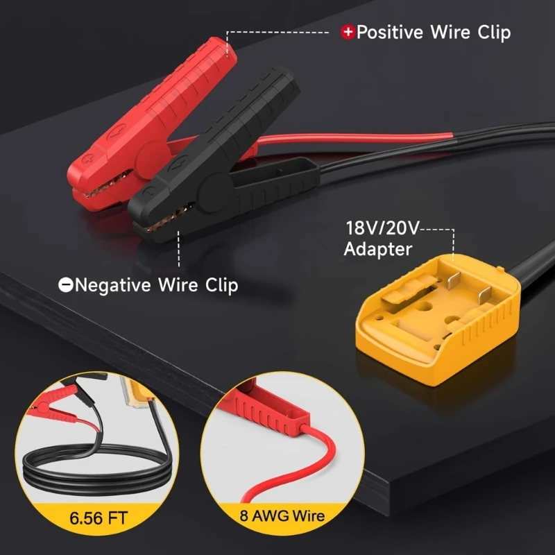 Battery Jump Starter Cable Clamps High Conductivity Clamps Jump Starter Cables for Efficient Power Restoration