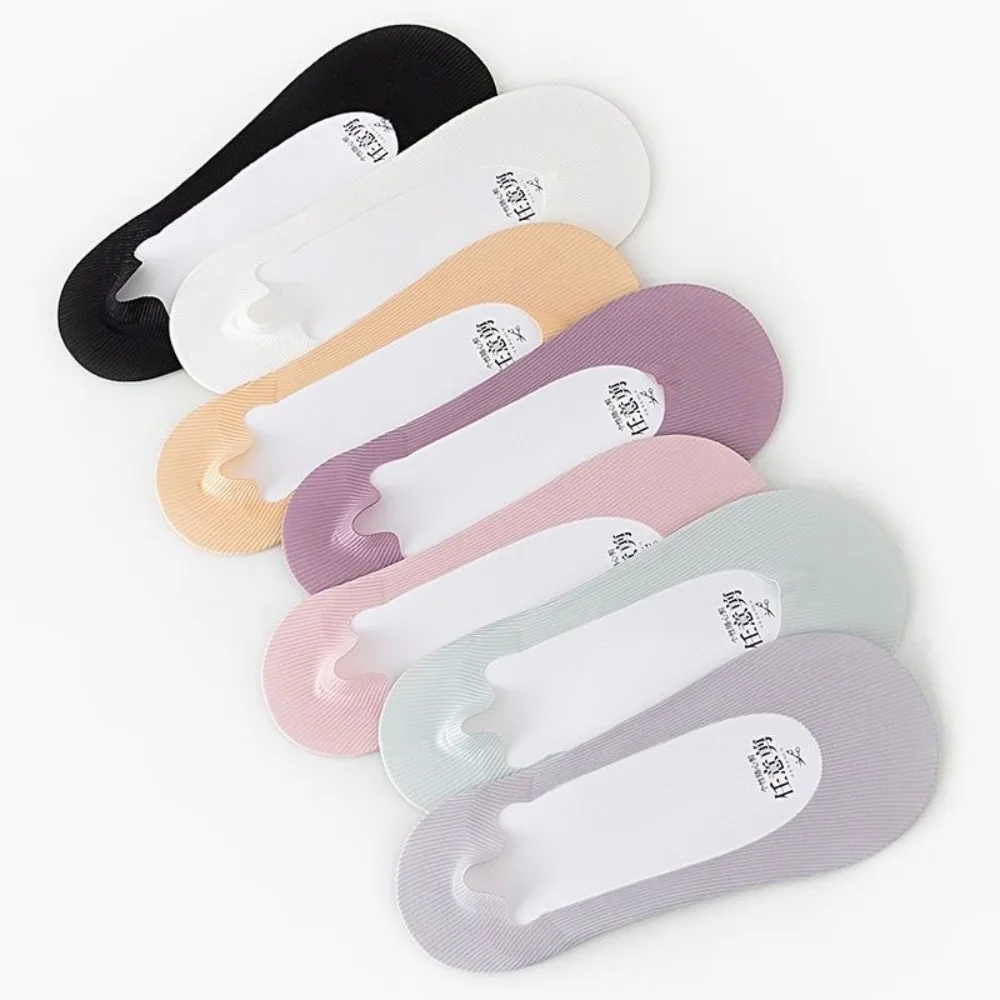 1 Pairs سيليكون المضادة للانزلاق النساء الجوارب سامسونج القطن أسفل غير مرئية قارب الجوارب المنخفضة قطع تنفس الجليد جوارب حريرية الصيف