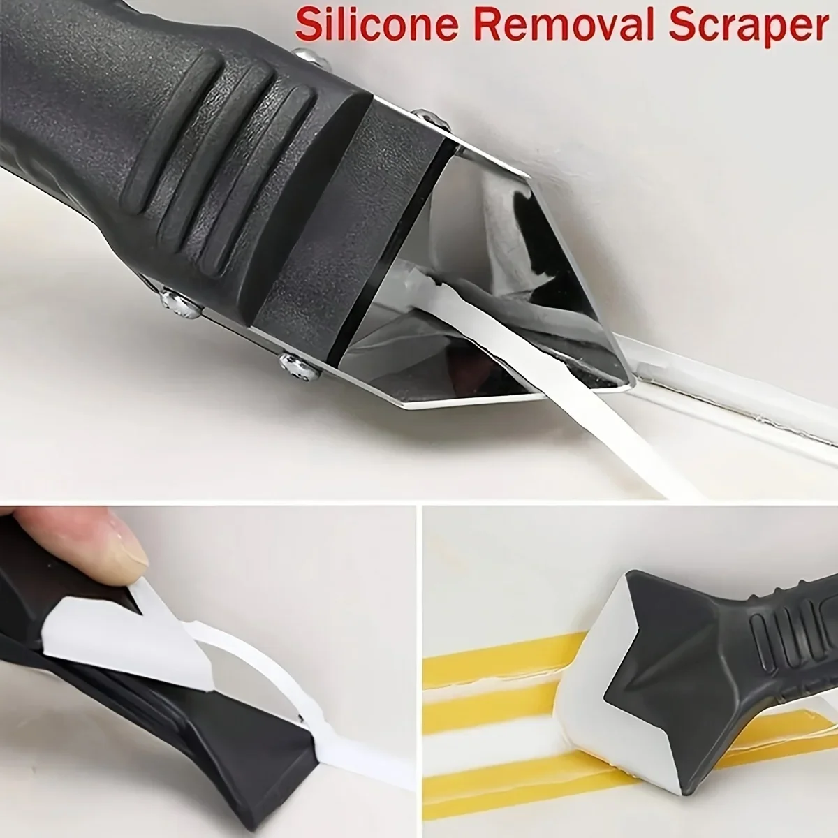 1pc-kit de ferramentas de calafetagem de silicone removedor de calafetagem de cabeça de aço inoxidável e ferramentas de acabamento de selante raspador de rejunte