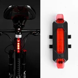 Bicycle Rear Light Waterproof USB Rechargeable LED Safety Warning Lamp Bike Flashing Accessories Night Riding Cycling Taillight