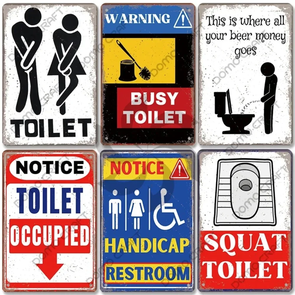 TOILETVINTEDGE Letrero de baño de metal vintage |   Hombre Señora Arte Humorístico |   Mercados, Bares, Pubes y Regalos de