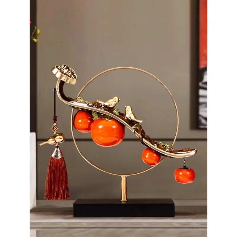 

New Chinese persimmon persimmon ornaments living room porch TV cabinet moving gift housewarming gift.