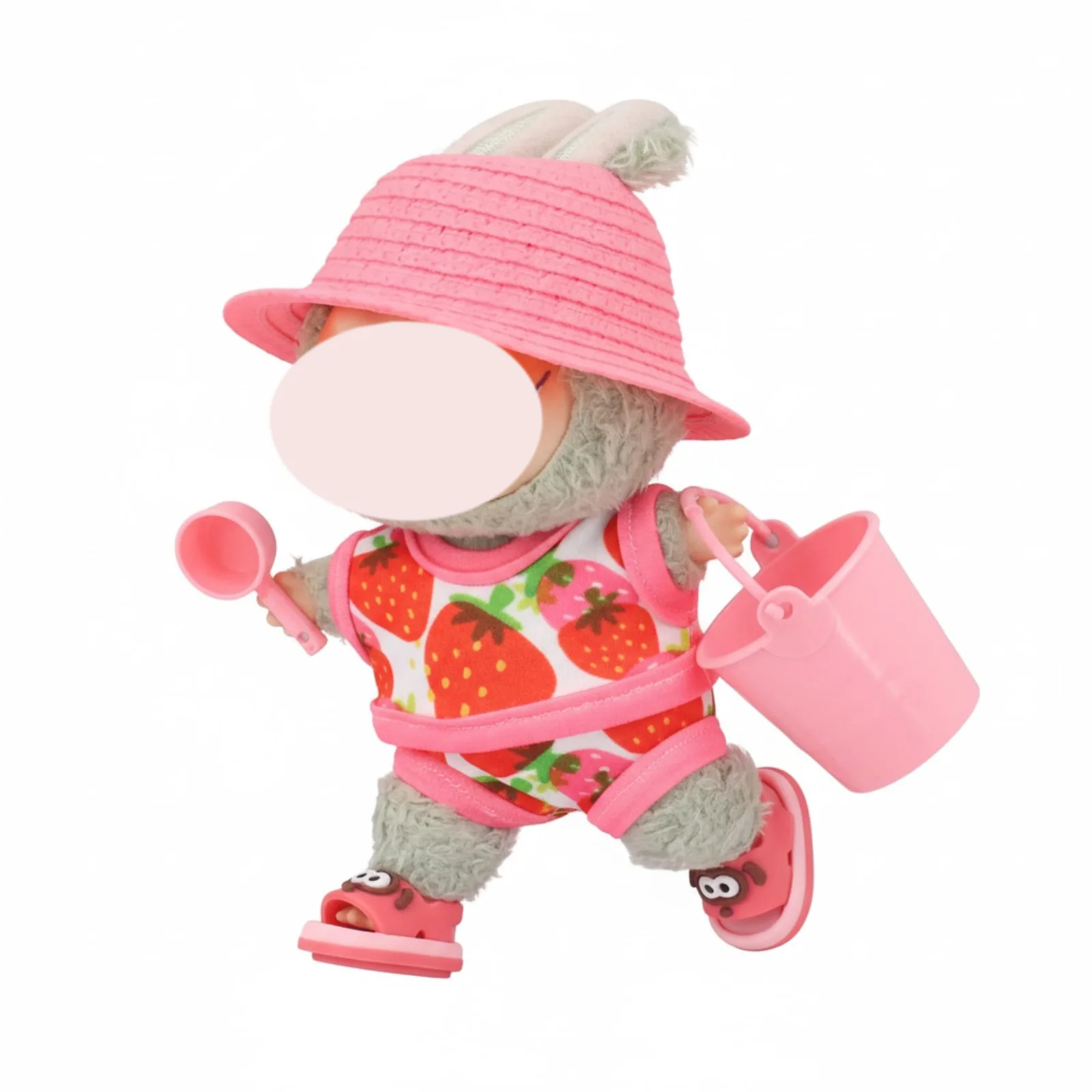 إكسسوارات دمي دلو الماء مغرفة المياه قبعة القش شاطئ البحر اكسسوارات ل Labubu 17 سنتيمتر إكسسوارات دمي ، لعبة هدية جيلنا