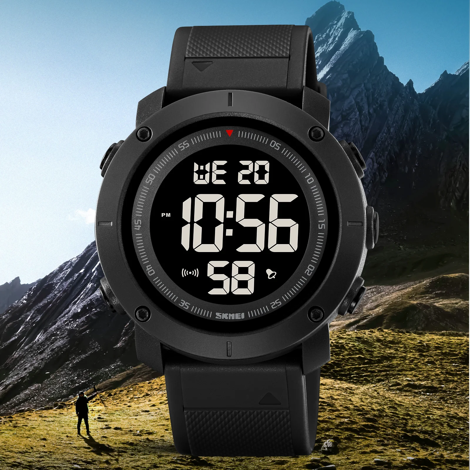 SKMEI LED Light Display Digital Outdoor Sport Watches Mens Multifunctional Countdown Stopwatch Calendar Wristwatch reloj hombre