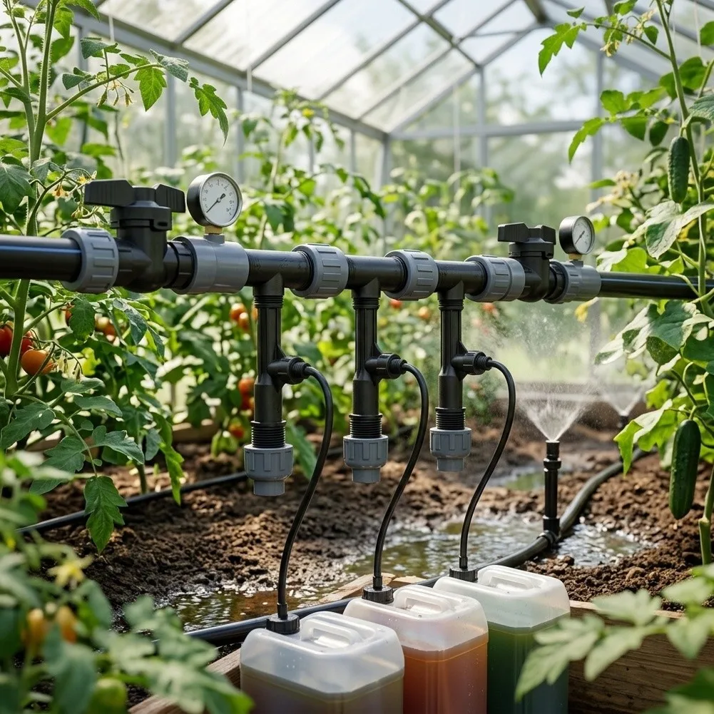3 Pack Venturi Injector 1 Inch for Continuous Nutrient Supply in Drip Lines and Garden Sprinkler Distribution Systems