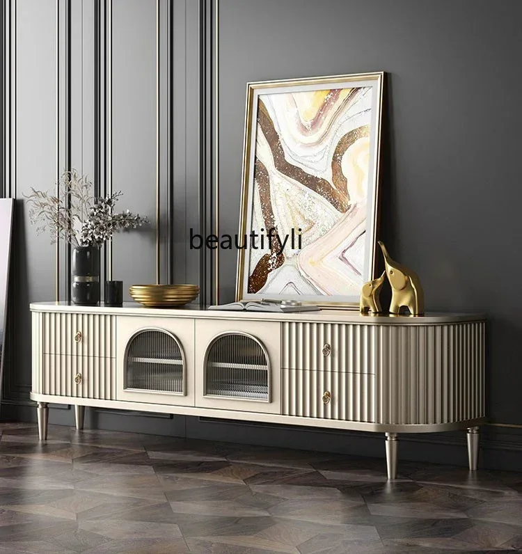 newAmerican light luxury TV cabinet simple modern background wall video cabinet bedroom small apartment living room floor cabine