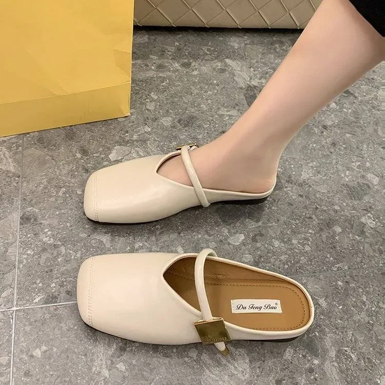 

Летние уличные женские шлепанцы без шнуровки на плоской подошве, нескользящие тапочки на низком каблуке, повседневные туфли из ПВХ на плоской подошве