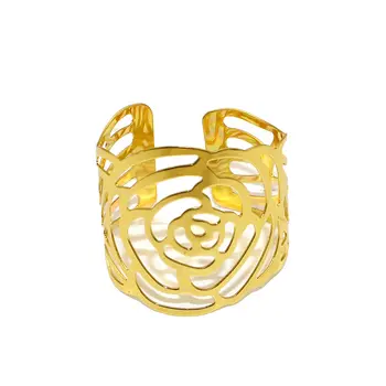 ks zlatý kroužek na ubrousky módní jednoduchý držák na ubrousky kovové přezky na ubrousky pro vánoční svatební večírek dekorace stolu doplňky 10 nejlepší prodej svatební prsten na ubrousek - №4