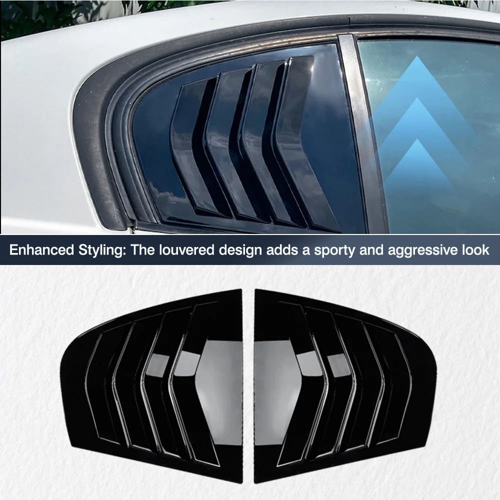 2pcs Rear Side Window Trim Spoiler for BMW 3-Series E90 320i 330i M3 2005-2011 Window Shutter Cover Louver Air Vents - view 6