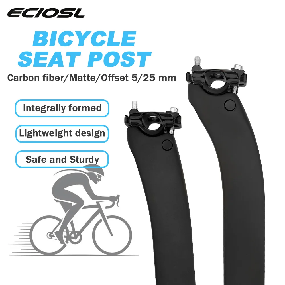 F16 Carbon Fiber Seatpost Matte Black Offset 0 Degrees, 25 Degrees Lightweight Durable MTB Road Bike Seat Post Bicycle Part