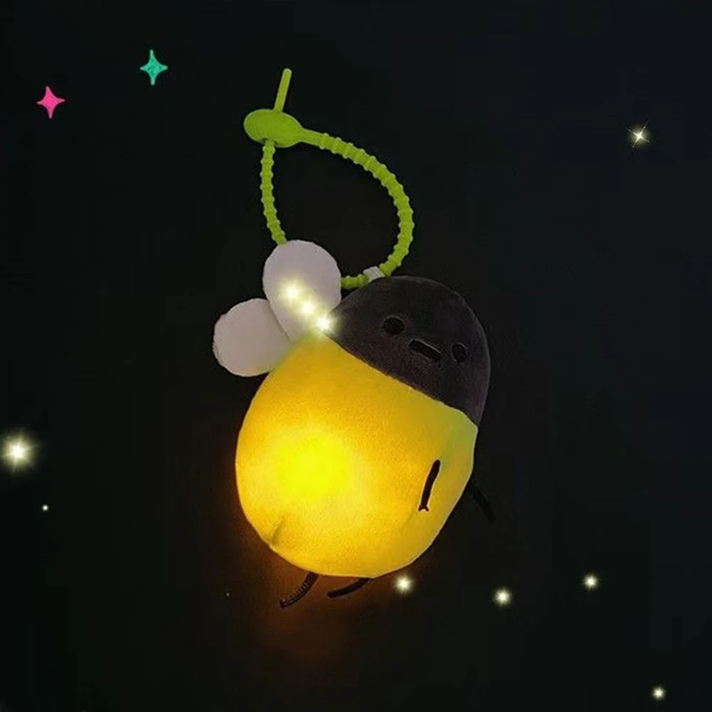 

Portable Cute Cartoon Glow-in-the-Dark Fireflys Plush Pendant Adorable Glowworms Bag Pendants Decoration Kids Present