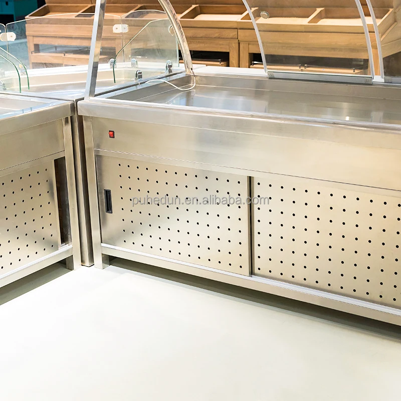 custom.Custom Tempered Glass and Metal Constructed Food Display Cabinet Premium Showcases Effective Food Presentation
