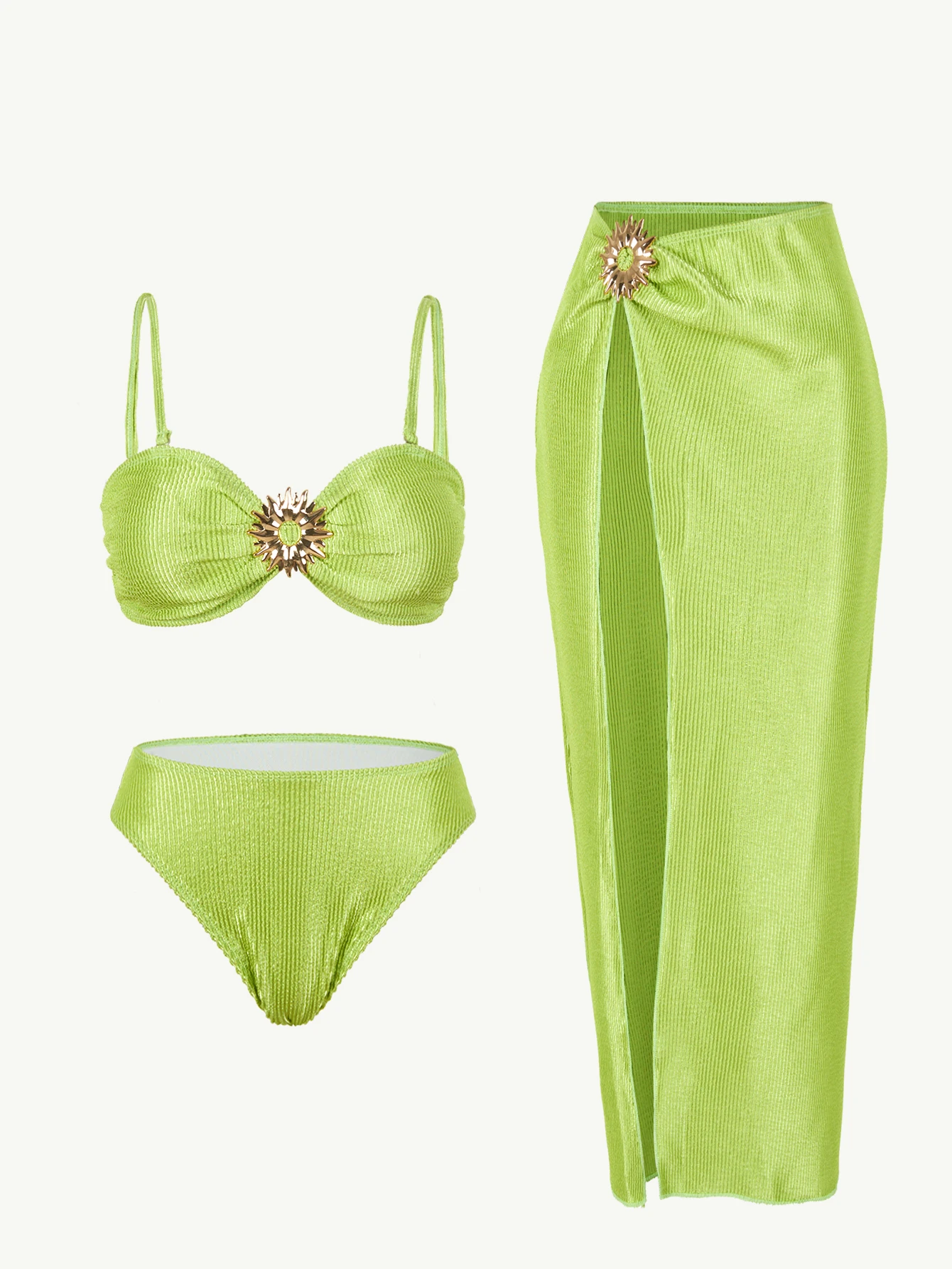 3 pièces Bikinis 2025 Sexy à bretelles maillot de bain femmes tournesol maillots de bain femmes baigneurs maillot de bain maillots de bain