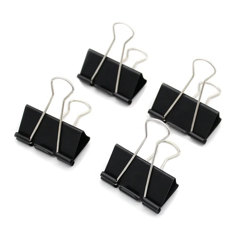 

12PC 51mm Large Paper Clips Black Binder Clips 2inch Big Paper Clamps Clips for School and Office Supplies