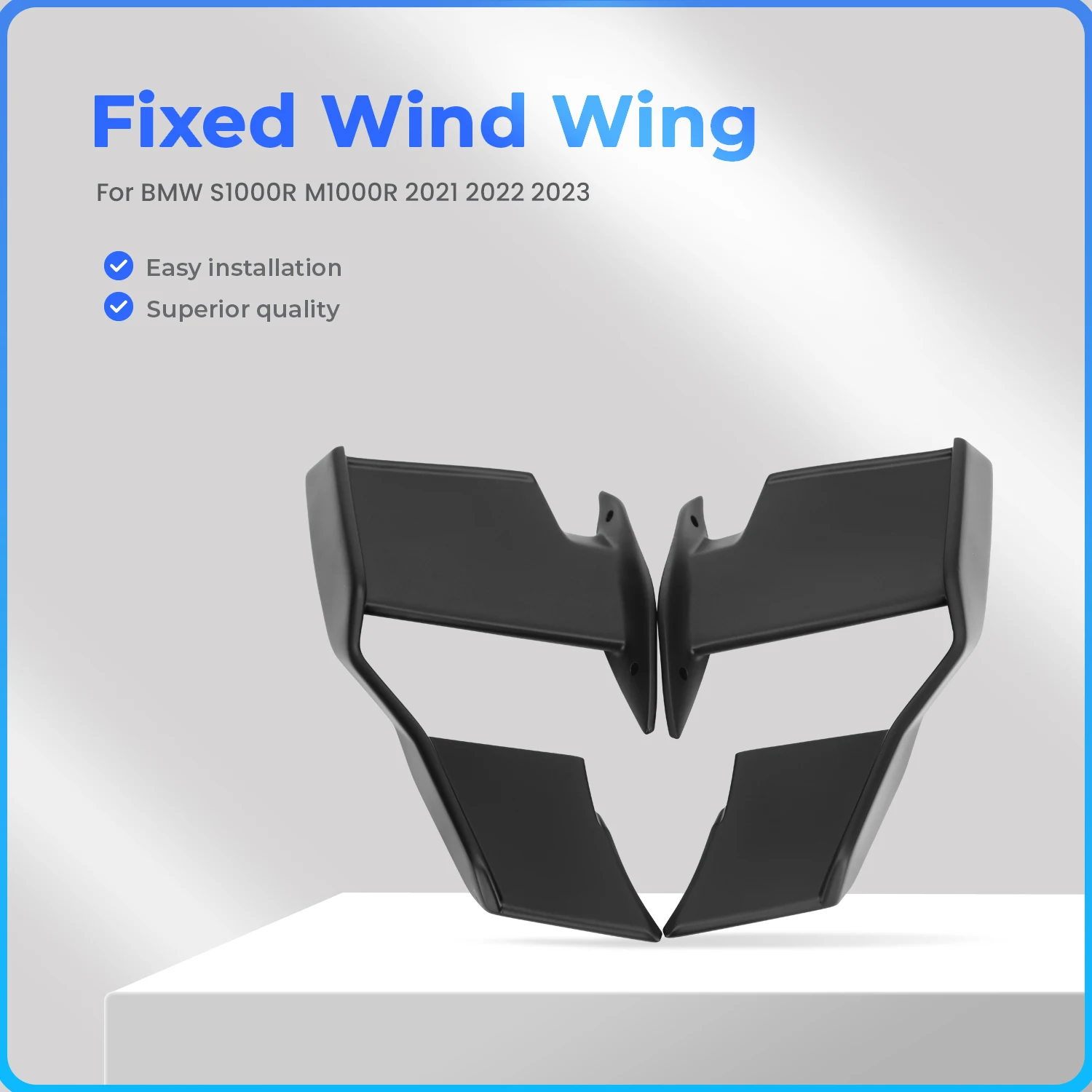 

Motorcycle Front Fairing Winglets Side Winglet Aerodynamic Wing Kit Spoilers For BMW S1000R M1000R 2021-2023 Windshield Spoiler