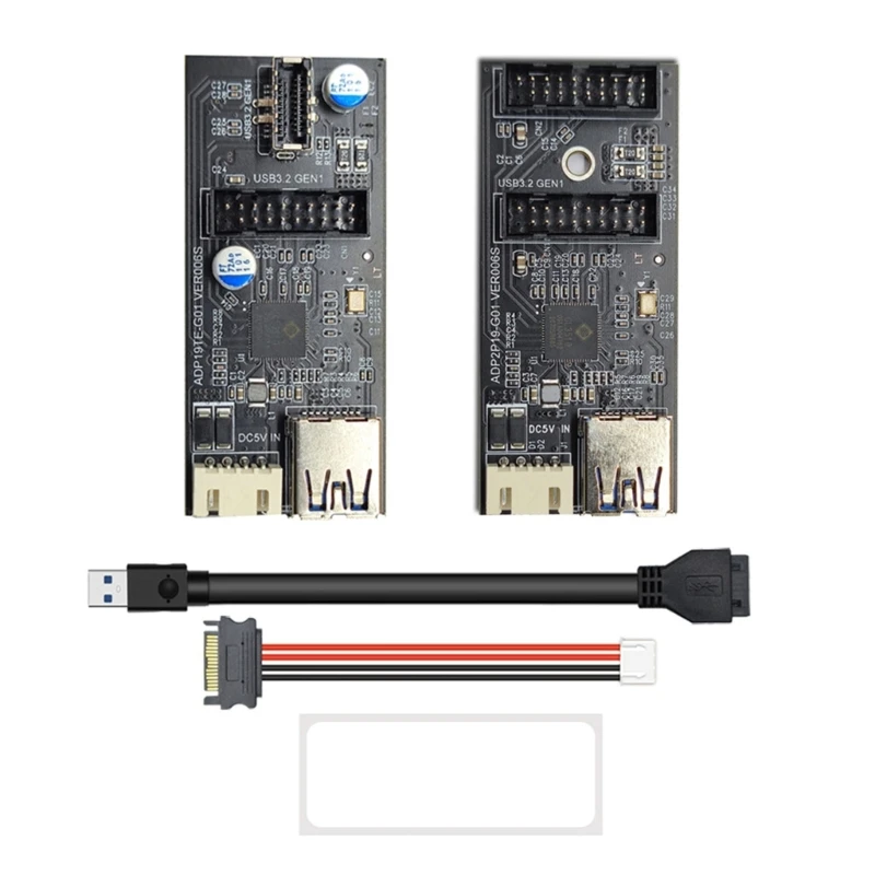 

USB3.2 GEN1 to Dual 19PIN Adapter Expansion Card for Computer With USB3.0 19pin