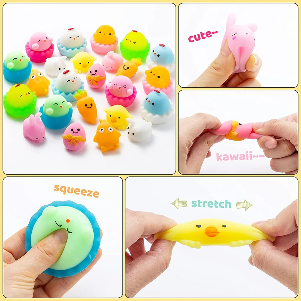 20/30/50PC Cute Cartoon Animal Stress Relief Toys For Boys Girls Birthday Party Favor Piñata Filler Carnival Kids Party Supplies