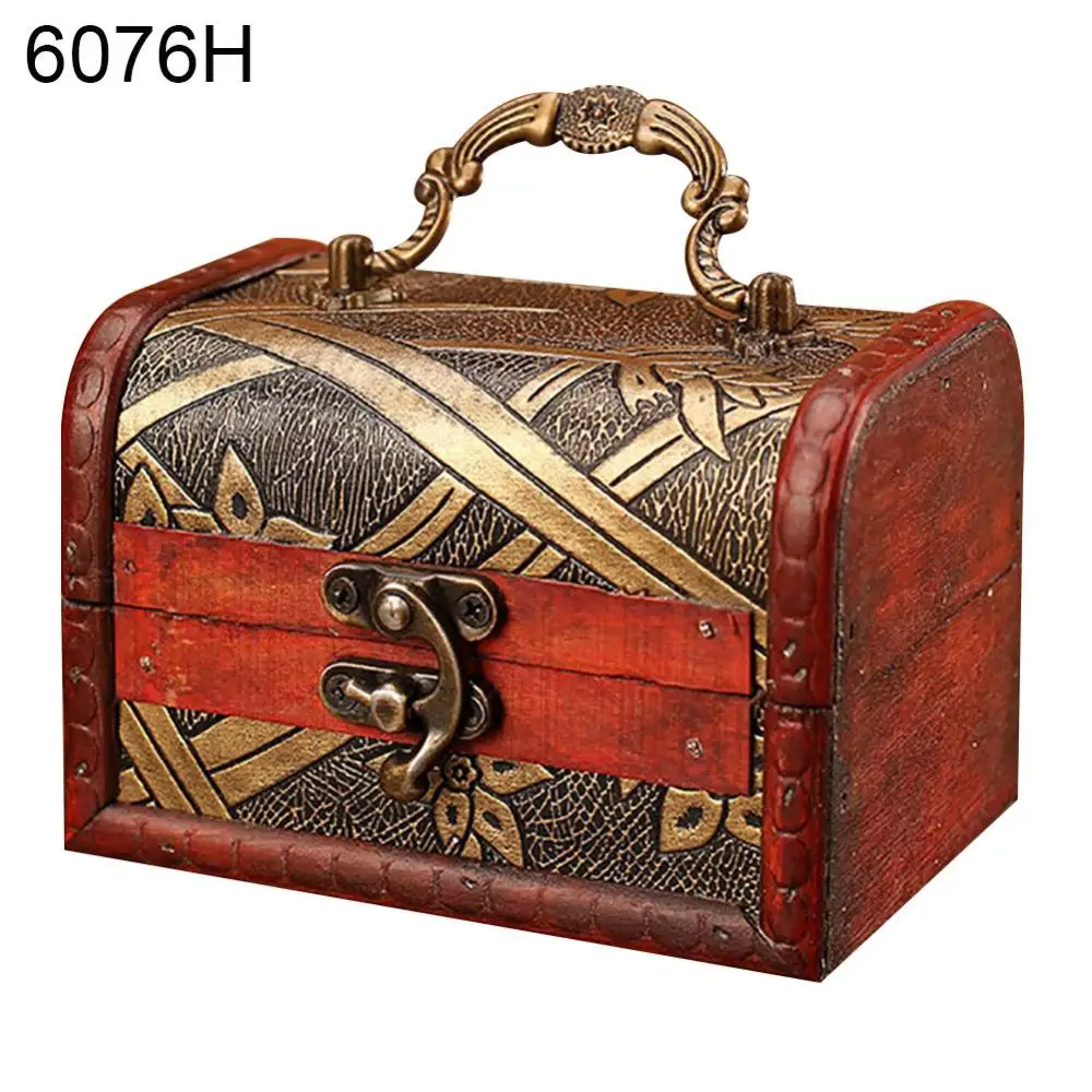 

Vintage Jewelry Holder Storage Box Treasure Chest Mini Wood Jewelry Organizer Chinese Wooden Luxury Cosmetics