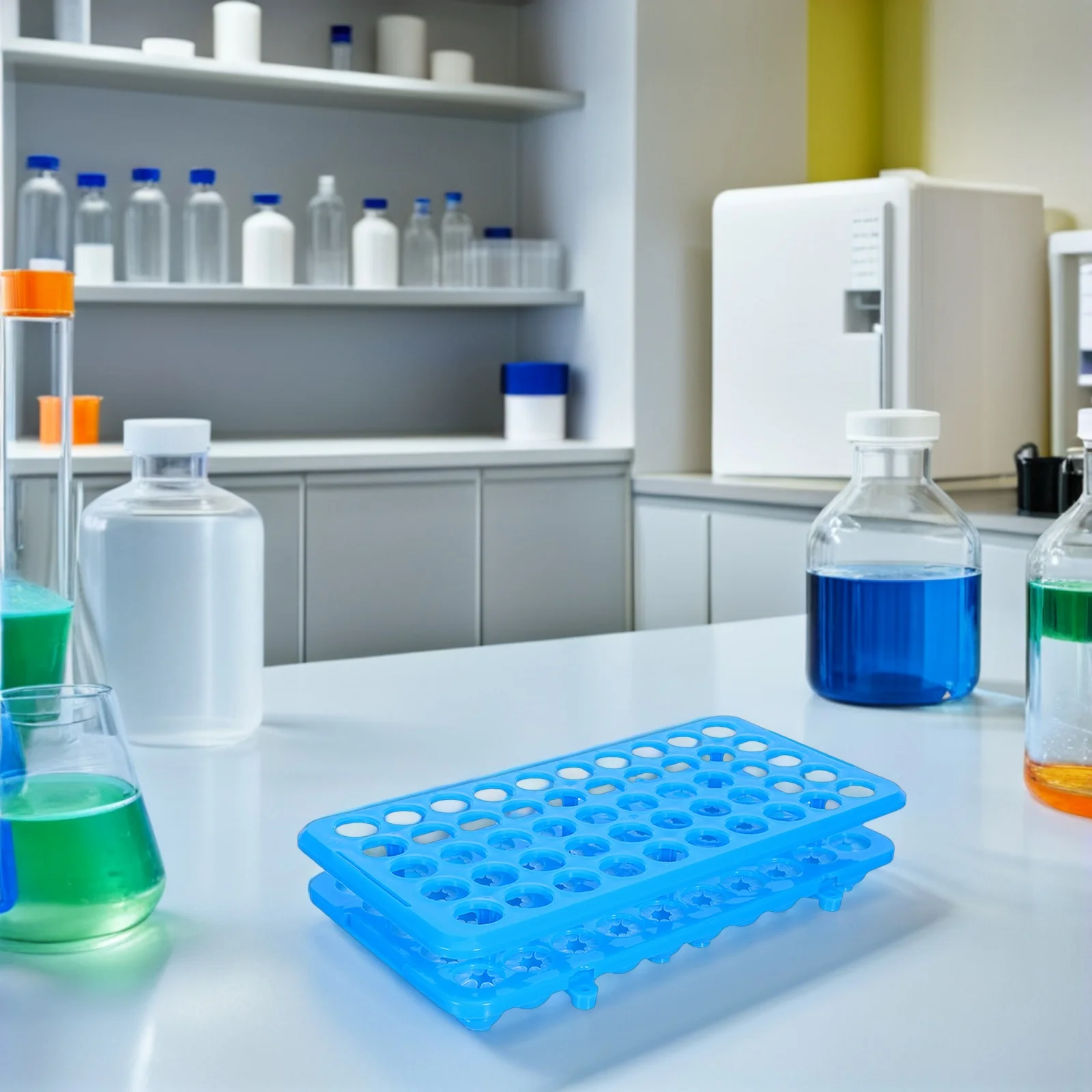 

Multifunctional Test Tube Rack Lab Holder Microcentrifuge Organizer Sample Storage Jar with Gasket