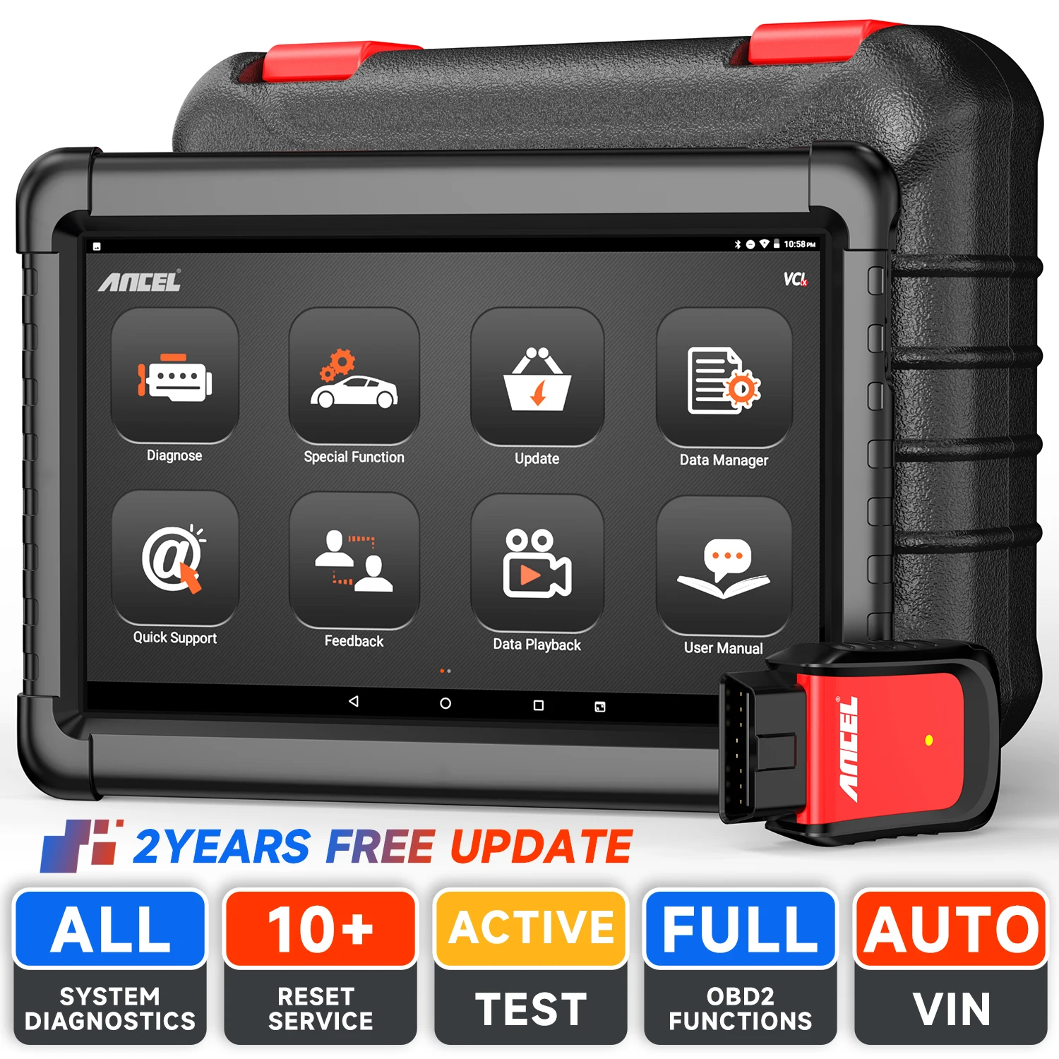 Ancel X6 OBD2 Scanner, outils de diagnostic automobile professionnels, tous systèmes, ABS, huile, EPB, DPF, lecteur de codes de réinitialisation, scanner automobile OBD 2