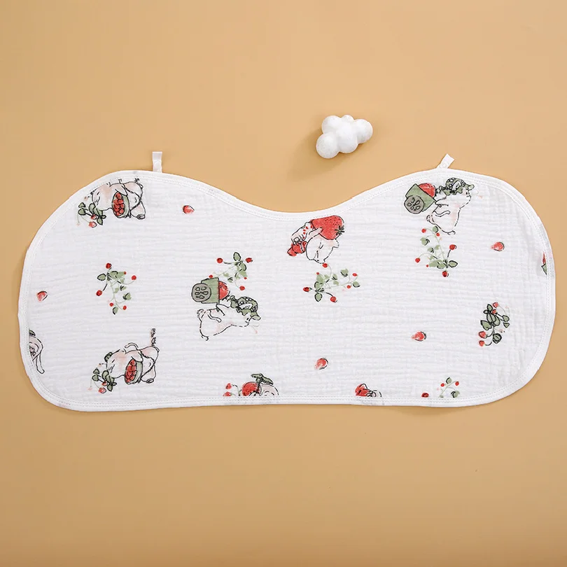 26*59cm 0-6M Newborn Baby Cloud Pillow Printing Cotton Gauze Baby Cloud Pillow Burp Towel Anti-spitting Milk Gauze Cloud Pillow
