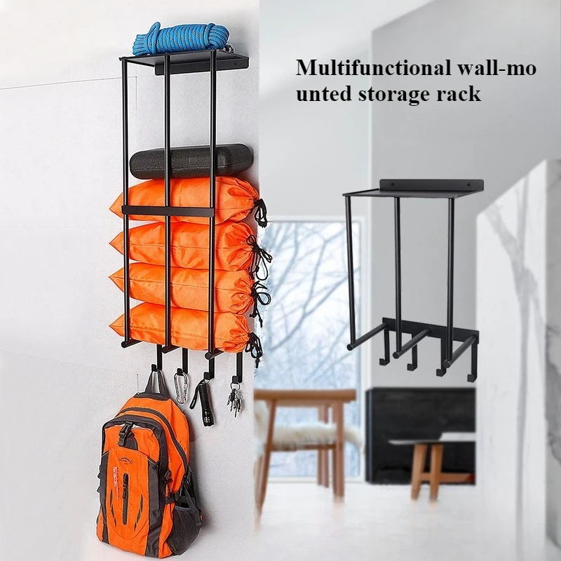 

Metal Wall Mount Towel Rack - Bathroom/Outdoor Storage Shelf for Beach Towels, Rustproof Camping Organizer clothes organizer