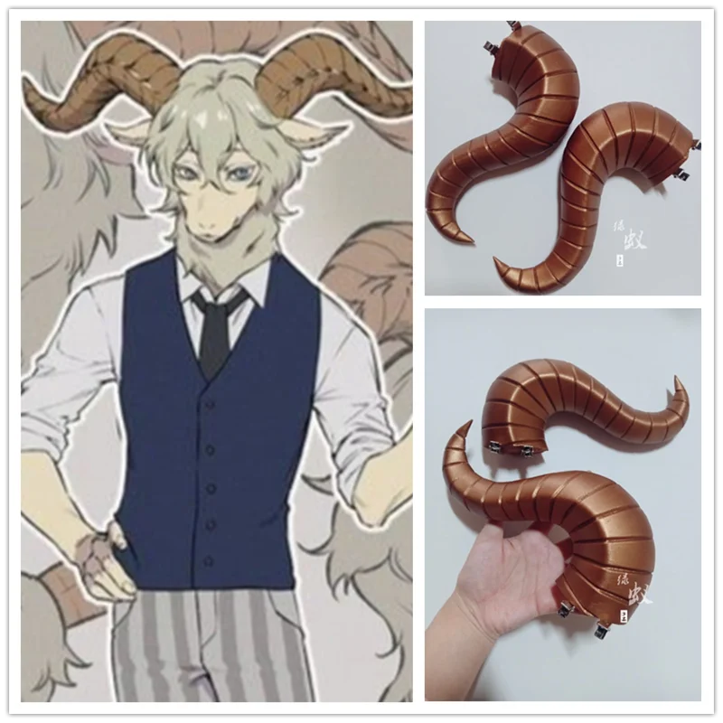

1 Pair BEASTARS Pina Cosplay Horns Goat Horns Head Clip Headwear Cosplay Props Accessories Hair Clip Halloween Christmas