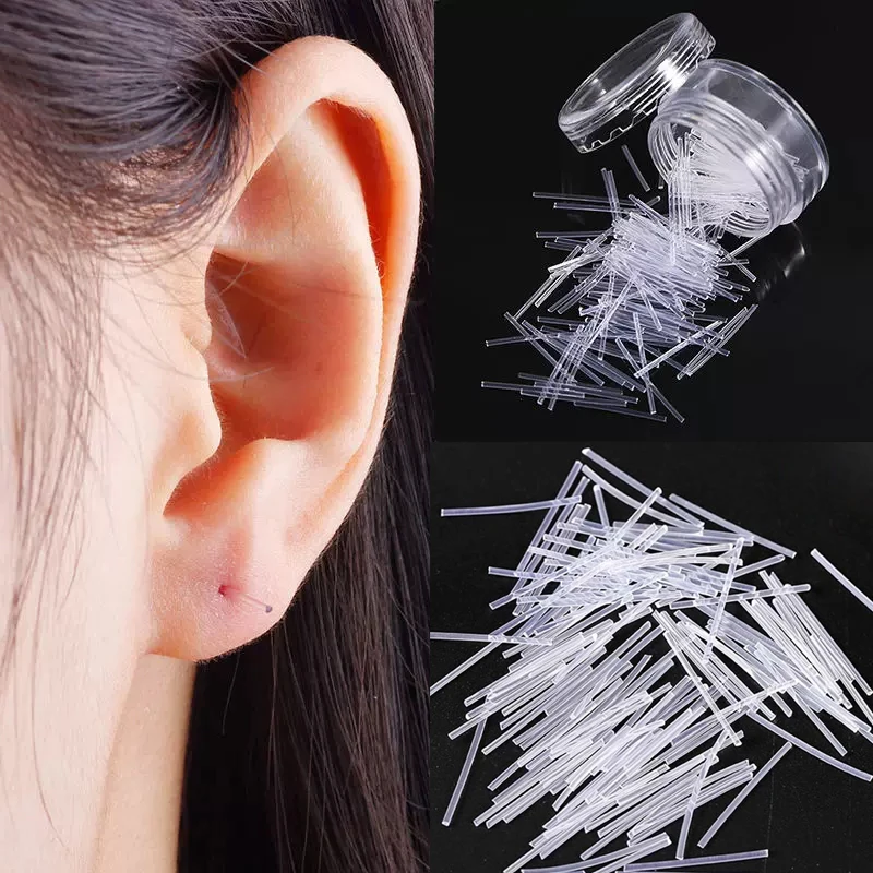 20pcs/lot Fashion Black White Clear Colorful Ear Stick Plastic Hypoallergenic Ear Stick Jewelry for Women Men Wholesale