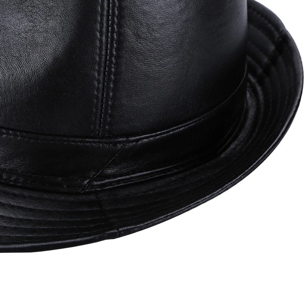 New Style 2024 Hats Sale Real Sheep Leather Caps Men Fashion Brand 100% Real Genuine Sheepskin Leather Cowboy Hot Sale Plus Size