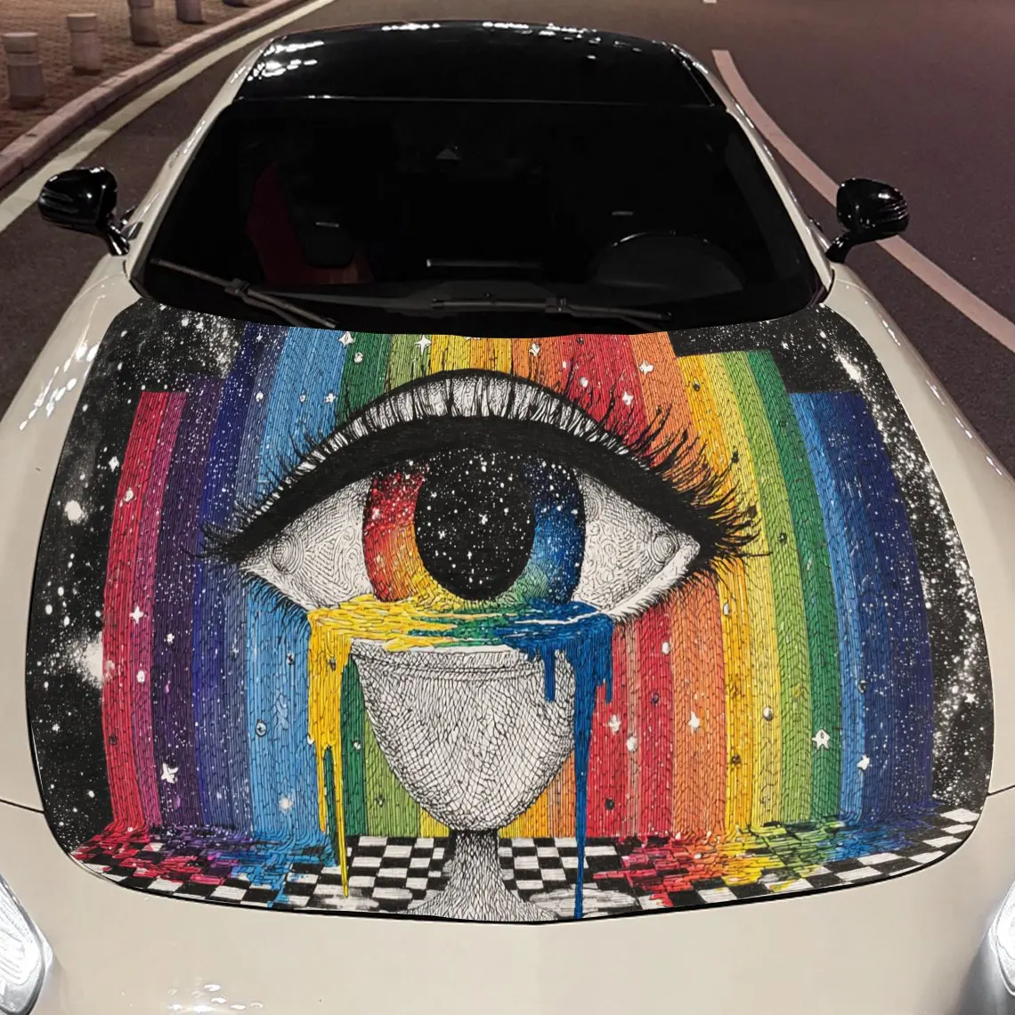 

Magical eye print,car hood stickers,PVC waterproof Self adhesive car hood sticker,car hood decoration protection stickers,Auto A