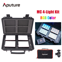 Aputure AL-MC 4-Light Travel Kit 4pcs MC Led RGB Light with wireless charging box RGB Fill Light Video Photography Lighting