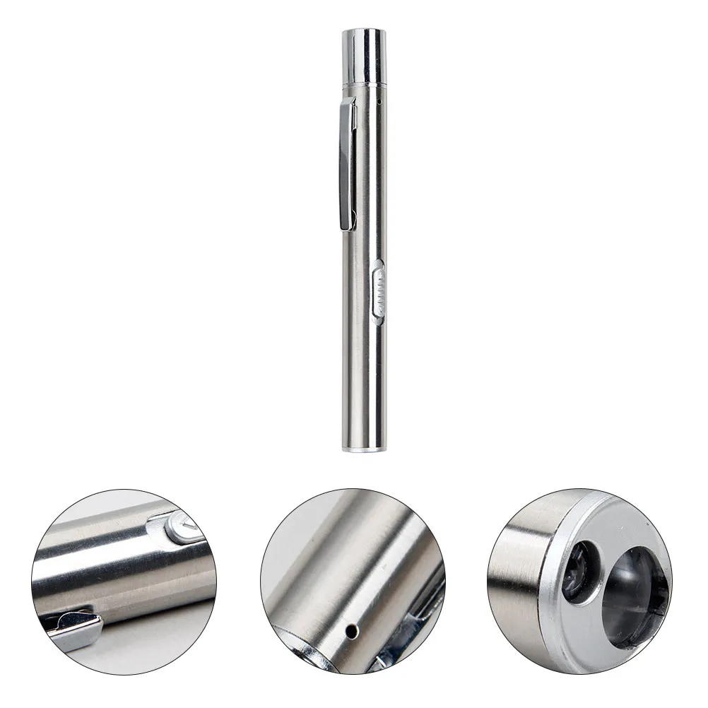 Metal USB Rechargeable LED Flashlight Portable Pen Shape Bright White Yellow Light Use Pocket Clip