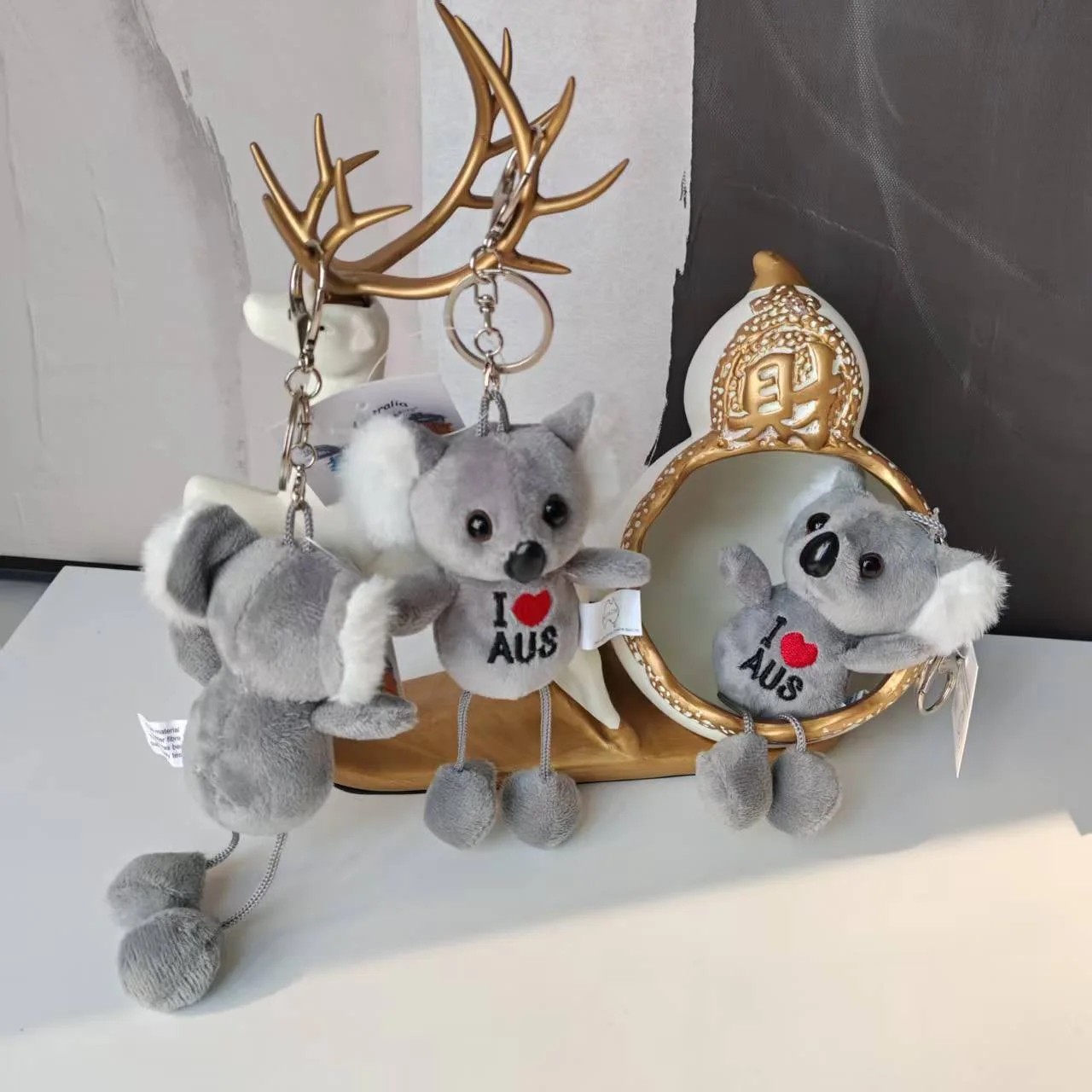 

Creative Gift Kangaroo Keychain Plu Toy Birthday Present Doll Pulling hine Bapa Accory Key Holder Cartoon Series