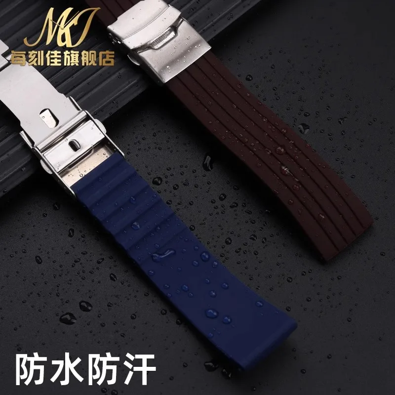 Correa de reloj de goma de silicona para Swatch X Blancpain bioceramic Scuba Fifty Fathoms 22mm azul negro rojo marrón naranja correa de reloj para hombre