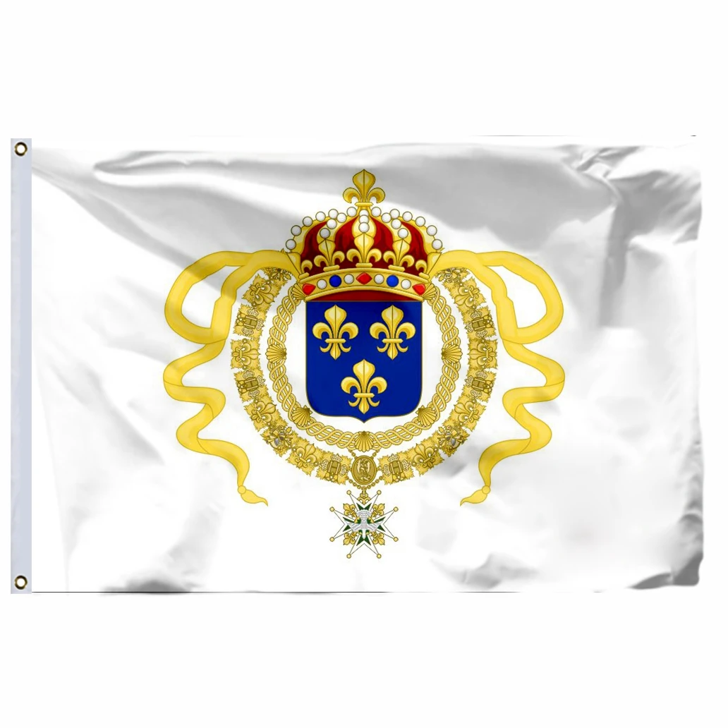 

France Royal Standard King Louis XIV Flag 90x150cm 3x5ft 100D Polyester Double Stitched High Quality Banner 21x14cm