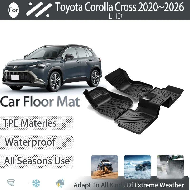 

Car Floor Mat For Toyota Corolla Cross XG10 2020~2026 Waterproof Pad LHD Foot Carpet Footpad Cover Rug Auto Interior Accessories